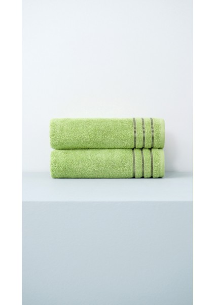 Borde Mint Green Hit - 2 Adet - 70 x 140 cm - %100 Saf Pamuk, Kaliteli Havlu Seti. El | Yüz | Çeyiz | Banyo | Lüks Havlu