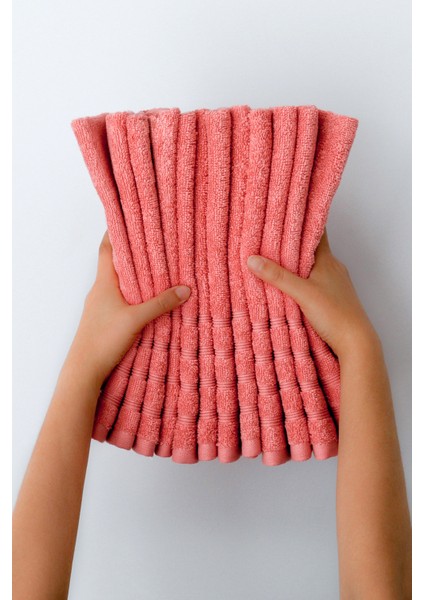 Scaure Red Joy - 6AD. 30X50 Cm. %100 Saf Pamuk, Kaliteli Havlu Seti. El | Yüz | Çeyiz | Banyo | Lüks Havlu