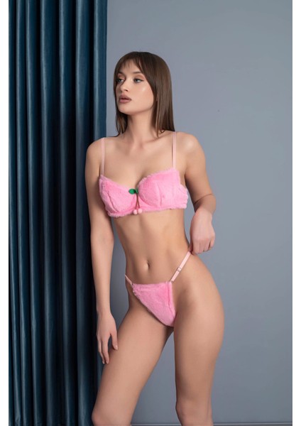 Pembe Peluş Sütyen Takımı A-150 modelleri