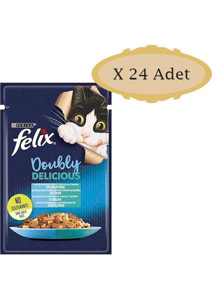 Sardalya ve Somonlu Kedi Pouch 85GR x 24