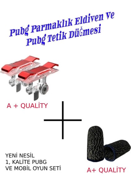 Emre Bilişim Pubg Parmaklık Eldiveni ve Pubg Tetik Düğmesi Set A+ Quality