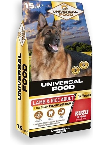 Düşük Tahıllı Premium Kuzu Etli Yetişkin Köpek Maması 15 Kg. %100 Kuzu Yağı Astaksantin içeren Hypoallergenic