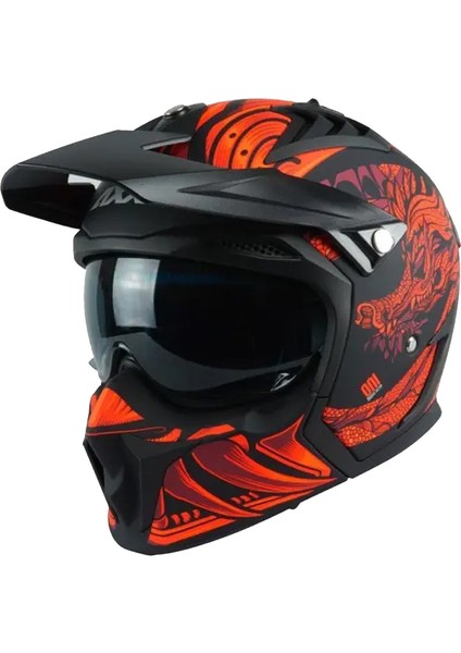 Hunter Sv B5 Matt Red Modüler Motosiklet Kaskı + Yedek Vizör - M