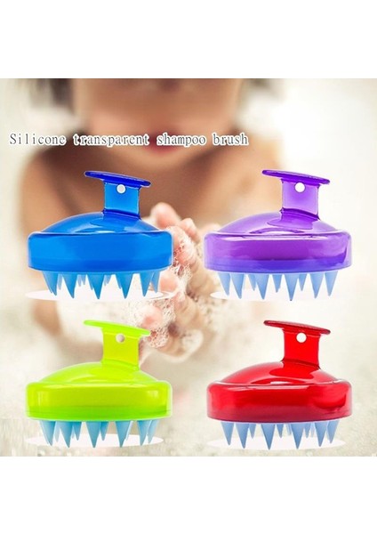 Adet Saç Yıkama Tarağı Silikon Kafa Masaj Fırçası Vücut Şampuanı Saç Derisi Masaj Fırçası Tarak Saç Yıkama Tarağı Duş Banyo Fırçası (Yurt Dışından)