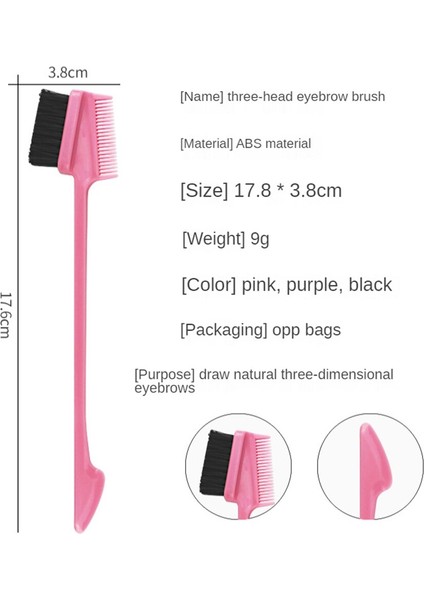 18 cm Plastik Çift Taraflı Kenar Kontrolü Saç Tarak Saç Boyama Kaş Penye Makyaj Fırça Kuaförlük Güzellik Araçları (Yurt Dışından) fiyatları