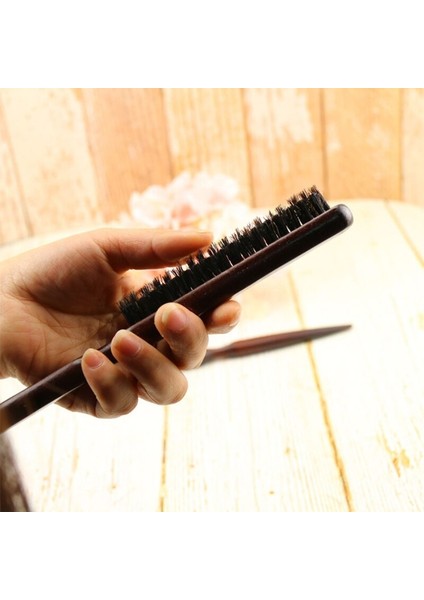 Yeni Salon Tarak Saç Alay Fırçası Ahşap Saplı Geri Tarak Doğal Domuzu Kıl (Yurt Dışından) fırsatları
