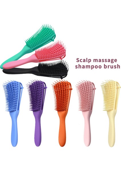 Oumery Saç Fırçası Dolaşık Açıcı Fırça Saç Derisi Masaj Saç Tarak 3A 4c Sapıkça Dalgalı Kıvırcık Saç Fırçası Kadın Erkek Salon Turuncu (Yurt Dışından)