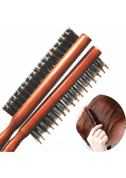 Profesyonel Salon Ahşap Saplı Doğal Domuzu Kıl Saç Fırçası Kabarık Tarak Ince Çizgi Tarak Saç Fırçası Kuaförlük Berber Aracı 1 Adet (Yurt Dışından) modelleri