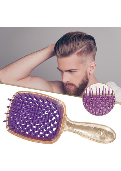 Geniş Diş Hava Yastığı Tarak Kadın Saç Derisi Masaj Tarak Saç Fırçası Hollowing Anti-Karışıklık Islak Kuru Kuaförlük Aracı (Yurt Dışından)
