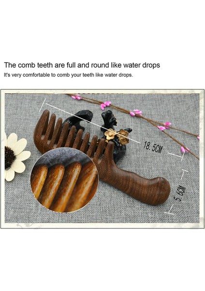 2x Sandal Ağacı Geniş Diş Tarak Kıvırcık Saç Taşınabilir Kaba Diş Ahşap Tarak Saç Masaj Aracı Ince (Yurt Dışından) indirimleri