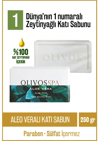 %100 Doğal Spa Serisi Aloe Vera Ve Zeytinyağı Katı Sabun El Sabunu Nem Dengeleyici 250 gr