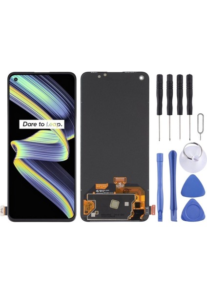 Realme X7 Pro Uyumlu LCD Dokunmatik Ekran Çıtasız Siyah(Tamir Seti Hediyeli)