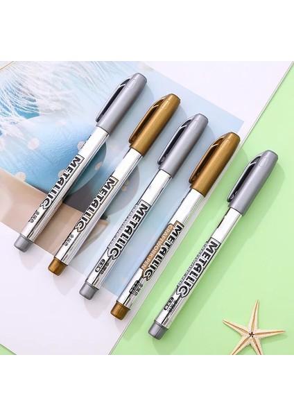 Altın Tarzı Küçük Boya Markörü Metal Suya Dayanıklı Kalıcı Boya Markörü Keskin Altın ve Gümüş Öğrenci Sanatsal Tablo (Yurt Dışından) modelleri