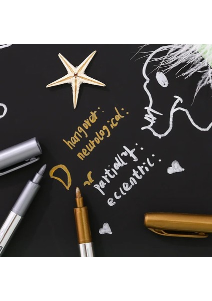 Altın Tarzı Küçük Boya Markörü Metal Suya Dayanıklı Kalıcı Boya Markörü Keskin Altın ve Gümüş Öğrenci Sanatsal Tablo (Yurt Dışından) indirimleri