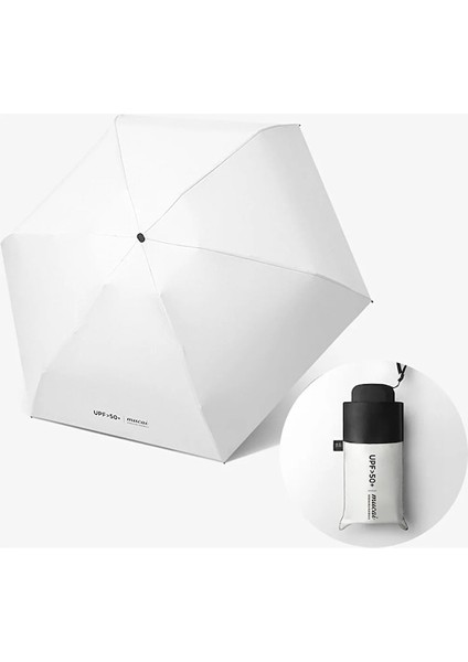 Hyt-Rüzgar Geçirmez Plus Dayanıklı Katlanır Şemsiye-Beyaz (Yurt Dışından)