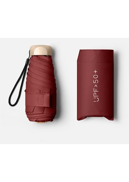 Hss Hafif Rüzgar Geçirmez Şemsiye-Açık - Şarap Kırmızı (Yurt Dışından)