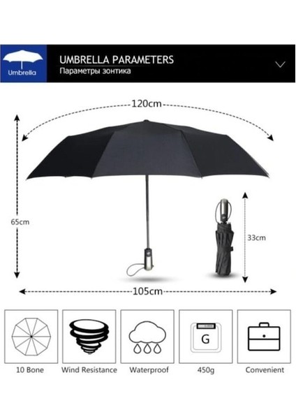Hss Tahtakale Tam Otomatik 10 Tel Şemsiye-Black - Siyah (Yurt Dışından) fiyatları