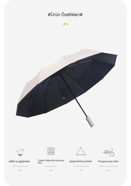 12 Kemik Otomatik Katlanır Şemsiye Güneşlik Uv Şemsiye-Mavi (Yurt Dışından) fiyatları