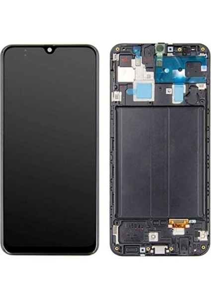 Samsung A30 A305 Uyumlu LCD Dokunmatik Ekran Çıtalı Siyah (Incell)