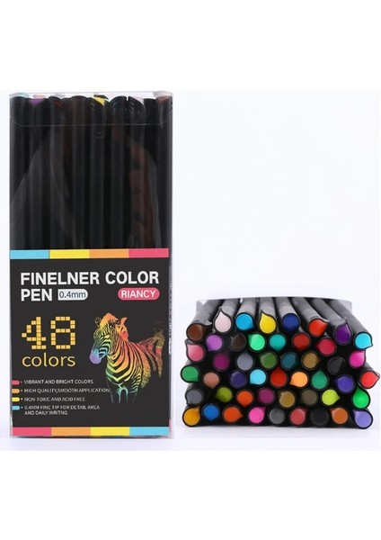 48 Adet Tarzı Renkler Iğne Tüp Kalem Seti Ince Uçlu Işaretleme Kalemleri Metal Cam Su Geçirmez Kanca Çizgi Kalem (Yurt Dışından)