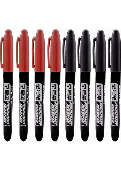 4ADET-KIRMIZI 4ADET-SIYAH Stil Et Kalıcı Işaretleme Kalemi Ince Nokta Suya Dayanıklı Mürekkep Ince Uç Ham Uç Siyah Mavi Kırmızı Mürekkep Güzel Renkli Sanat Marker Kalemler (Yurt Dışından)