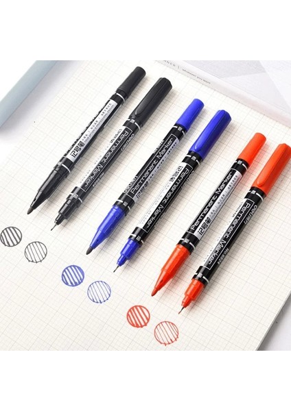 Siyah Mürekkep Stili Renkli Çift Uçlu mm Hızlı Kuruyan Kalıcı Işaret Işaretleme Kalemleri Kumaş Için Metal Si Çizim Için Fineliner (Yurt Dışından) fiyatları