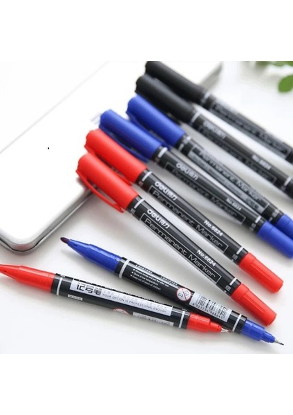 Siyah Mürekkep Stili Renkli Çift Uçlu mm Hızlı Kuruyan Kalıcı Işaret Işaretleme Kalemleri Kumaş Için Metal Si Çizim Için Fineliner (Yurt Dışından) modelleri