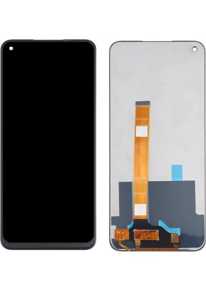 Realme Narzo 30 Pro Uyumlu LCD Dokunmatik Ekran Çıtasız Siyah (5g)(Tamir Seti Hediyeli)