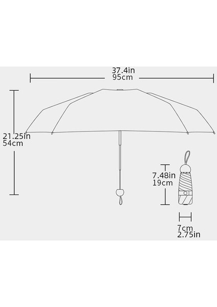 Oloey6 Bone Mini Cep Güneş Koruyucu Şemsiye (Yurt Dışından)