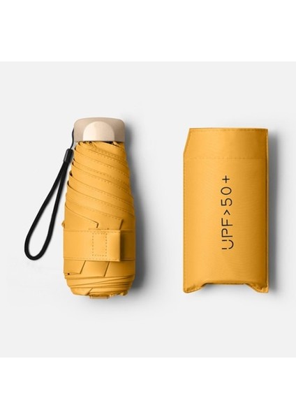 Ww Kadın Portatif Katlanır Şemsiye Sarı (Yurt Dışından)