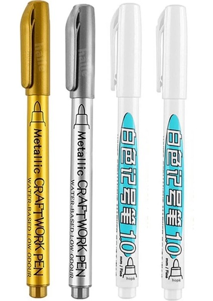 4cps-Mix Işaretleyici Stili Metalik Ayna Gümüş Işaretleme Kalemi Sanat Boya Işaretleyicileri Sıvı Krom Gümüş Kalemler Su Geçirmez Yansıtıcı Metal Etkisi Craftwork Kalem (Yurt Dışından)