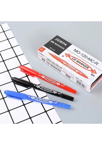 2kırmızı 2mavi 2siyah Stili Et Kalıcı Işaretleme Kalemi Çift Uçlu Ince Nokta Suya Dayanıklı Mürekkep Ince Uç Ham Uç Siyah Mürekkep Güzel Renkli (Yurt Dışından) modelleri