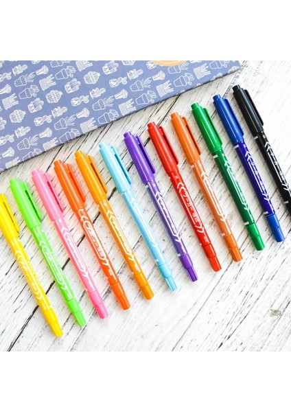 Çikolata Tarzı 12 Renk Çift Kafa Boya Marker Yağlı Kalıcı Marker Su Geçirmez Hızlı Kuru Sanat Resim Kırtasiye Okul Ofis Tedarikçiler (Yurt Dışından) fırsatları
