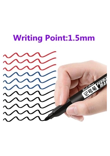 3 Adet Mavi Set Stili Et Kalıcı Işaretleme Kalemi Ince Nokta Suya Dayanıklı Mürekkep Ince Uç Ham Uç Siyah Mavi Kırmızı Mürekkep Ince Renkli Işaretleme Kalemleri (Yurt Dışından) fırsatları