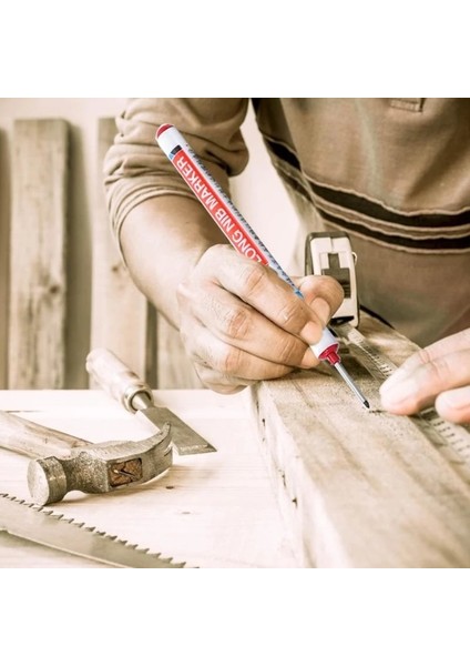 Kırmızı Stil 20MM Su Direnci Banyo Derin Delik Uzun Uç Işaretleme Kalemleri Çok Fonksiyonlu Ağaç Işleme Yenileme Derinlik Işaretleme Kalemi (Yurt Dışından) indirimleri
