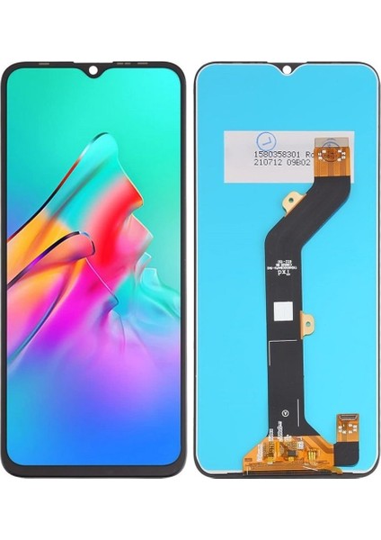 Infinix Hot 10 Uyumlu LCD Dokunmatik Ekran Çıtasız Siyah Orı Make