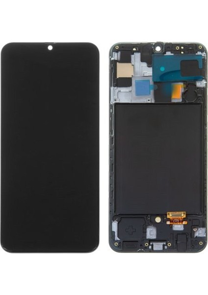 Samsung A50 A505 Uyumlu LCD Dokunmatik Ekran OLED Çıtalı Siyah