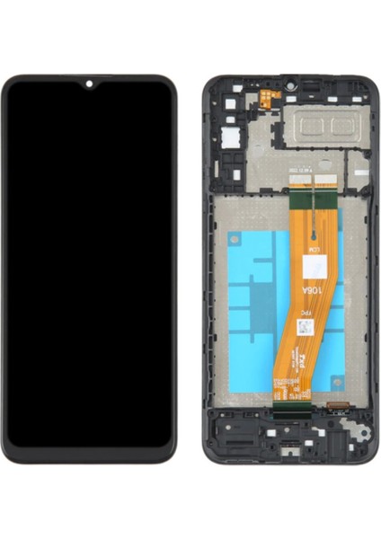 Samsung Galaxy A04E A042 Uyumlu LCD Dokunmatik Ekran Çıtalı Siyah