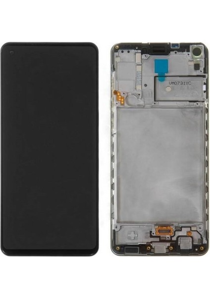 Samsung A21S A217 Uyumlu LCD Dokunmatik Ekran Çıtalı Siyah