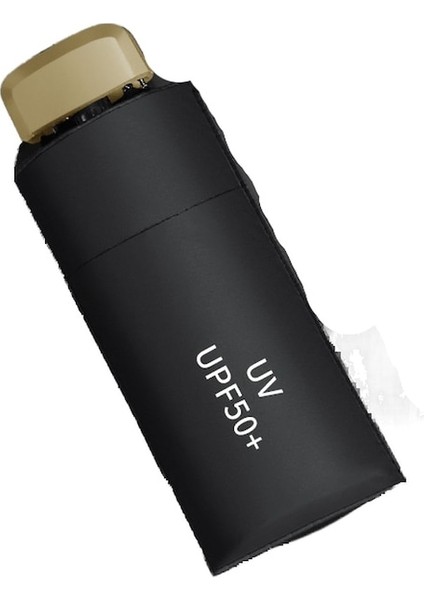 Lbw Mini Taşınabilir Kadın Katlanır Güneş Koruyucu Şemsiye - Siyah (Yurt Dışından)