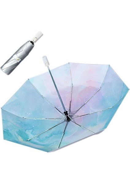 Maotai Shop Llmqq Anti-Ultraviyole Katlanır Şemsiye Manuel Halo (Yurt Dışından)