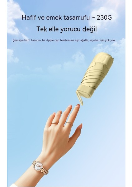 Ww Mini Taşınabilir Kadın Güneş Şemsiyesi - Obsidyen Siyahı (Yurt Dışından) modelleri