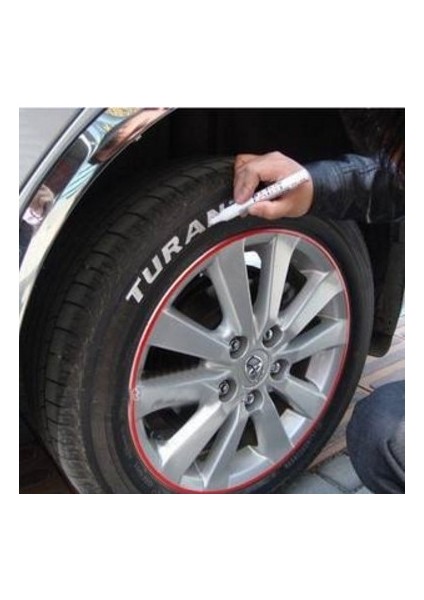Mavi Stil 8 Renk Suya Dayanıklı Araba Lastiği Lastik Sırtı Kauçuk Metal Kalıcı Boya Marker Kalem (Yurt Dışından)