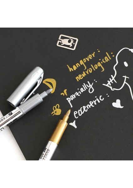 6 Altın Tarzı Dıy Metal Su Geçirmez Kalıcı Boya Marker Kalemler Sharpie Altın ve Gümüş Öğrenci Malzemeleri Craftwork Kalem Sanat Boyama (Yurt Dışından) fiyatları