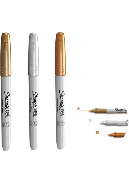 Altın Tarzı Gümüş Altın Bronz Ince Nokta Yağ Metalik Kalıcı Işaretleyiciler Yazma Yüzeyi Kağıt Metal Cam (Yurt Dışından) fiyatları