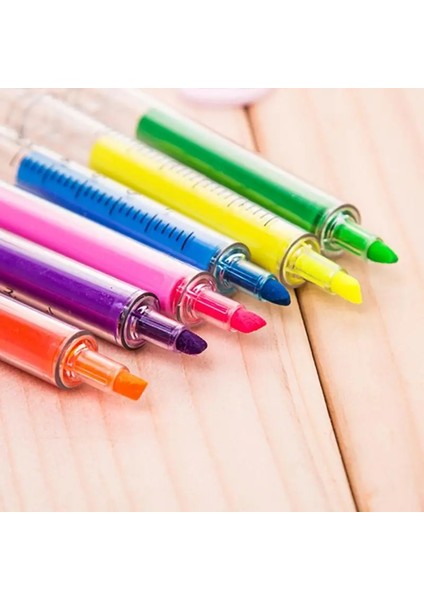 6 Adet Rastgele Renk Stili Sıvı Şırınga Fosforlu Kalem Suluboya Kalem Yenilik Enjeksiyon Kalemleri Kırtasiye K3R (Yurt Dışından) modelleri