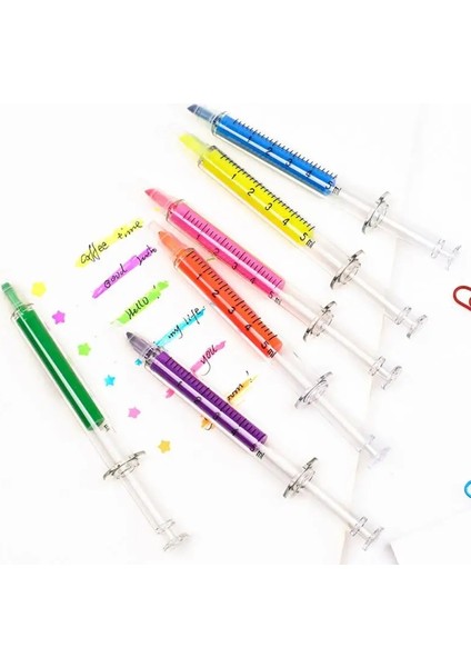 6 Adet Rastgele Renk Stili Sıvı Şırınga Fosforlu Kalem Suluboya Kalem Yenilik Enjeksiyon Kalemleri Kırtasiye K3R (Yurt Dışından) fırsatları