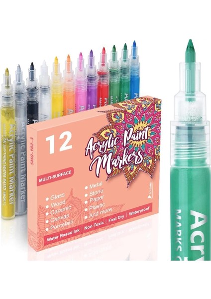 18 Renk Stili Siyah Beyaz Akrilik Boya Marker Kalem Kaya Boyama Için Taş Seramik Cam Kalın Uç Işaretleme Kalemleri Sanat Malzemeleri Craft Mark (Yurt Dışından) fiyatları