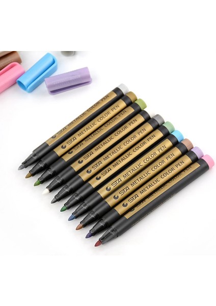 No.1 Tarzı 10 Çeşit Renk Metal Işaretleyici Kalem Boya Kalemi Güvenlik ve Albüm Için Çevre Dıy Tasarım Kırtasiye Sanat Boyama Aksesuarları (Yurt Dışından) fırsatları