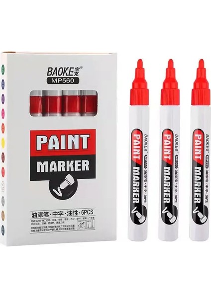 1 Adet Kırmızı Mürekkep Stili 1 Adet Boya Not Numarası Kaba Beyaz Işaretleyici Endüstriyel Solmayan Su Geçirmez Otomobil Lastik Kalemler Graffiti Sigen (Yurt Dışından)